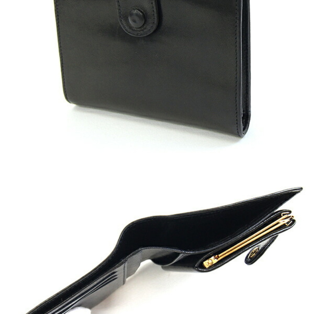 CHANEL Vintage Black Lambskin Leather Logo Wallet - Picture 2 of 10